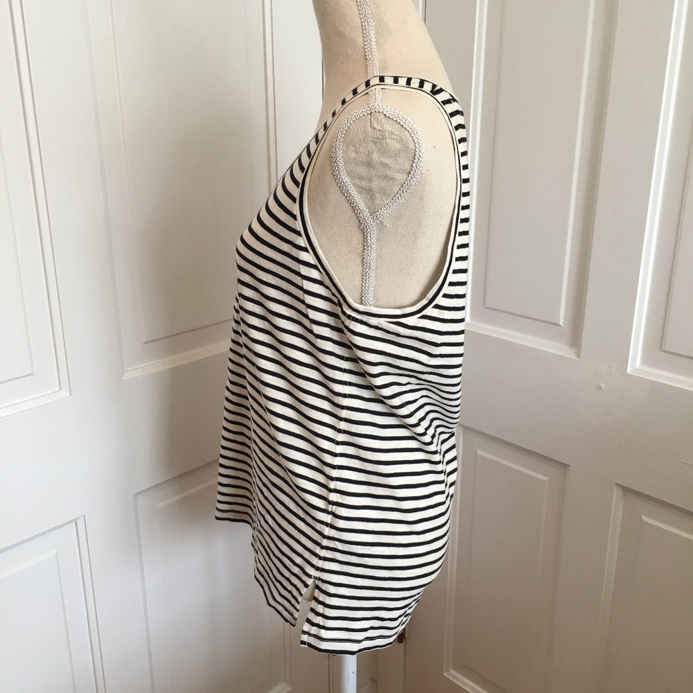 Madewell Blue and White Striped Tank Top NWT Large - Picture 4 of 8